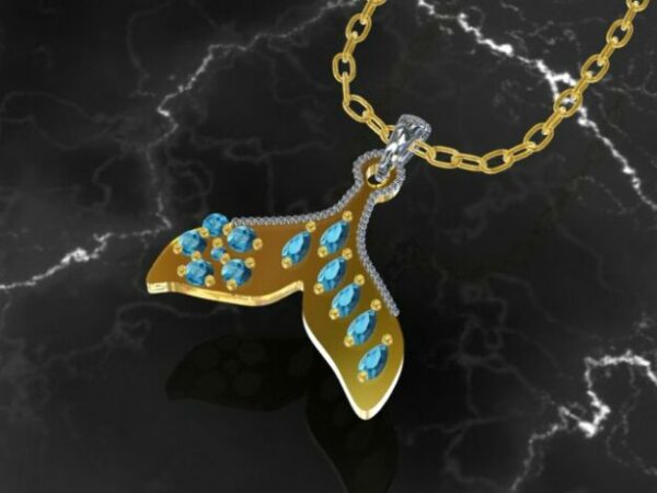 مدال دم وال جواهر سنگ کد 8 gold design saideh