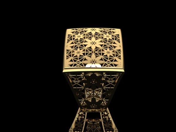 انگشتر فیوژن مربع طرح گل