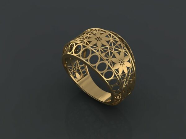 انگشتر فیوژن طرح گل کد 3