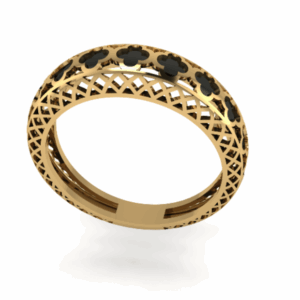 انگشتر ونکیلیف سیاه قلم کد 03