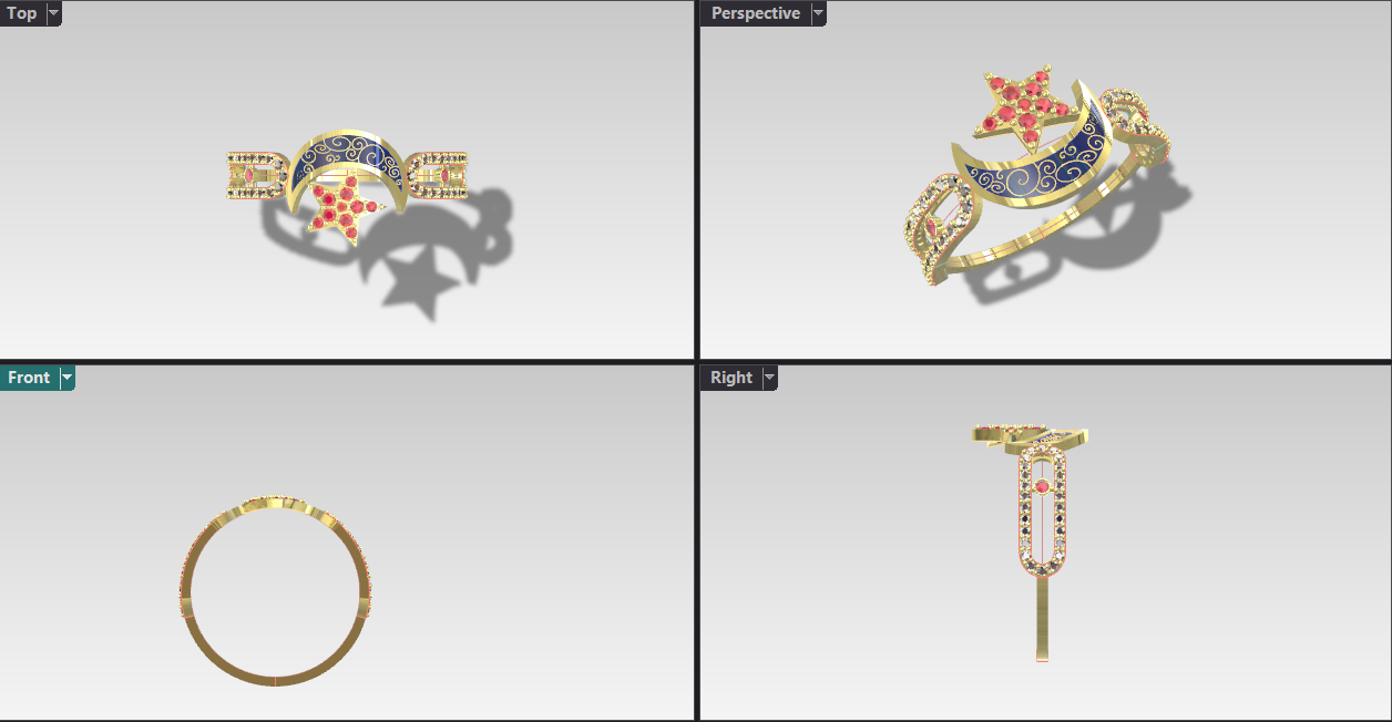انگشتر مینیمال ماه و ستاره انگشتر مینیمال ماه و ستاره