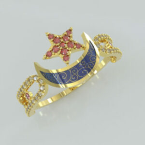 انگشتر مینیمال ماه و ستاره