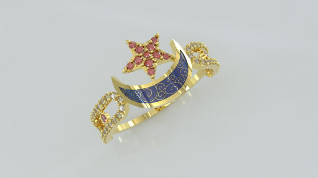 انگشتر مینیمال ماه و ستاره انگشتر مینیمال ماه و ستاره