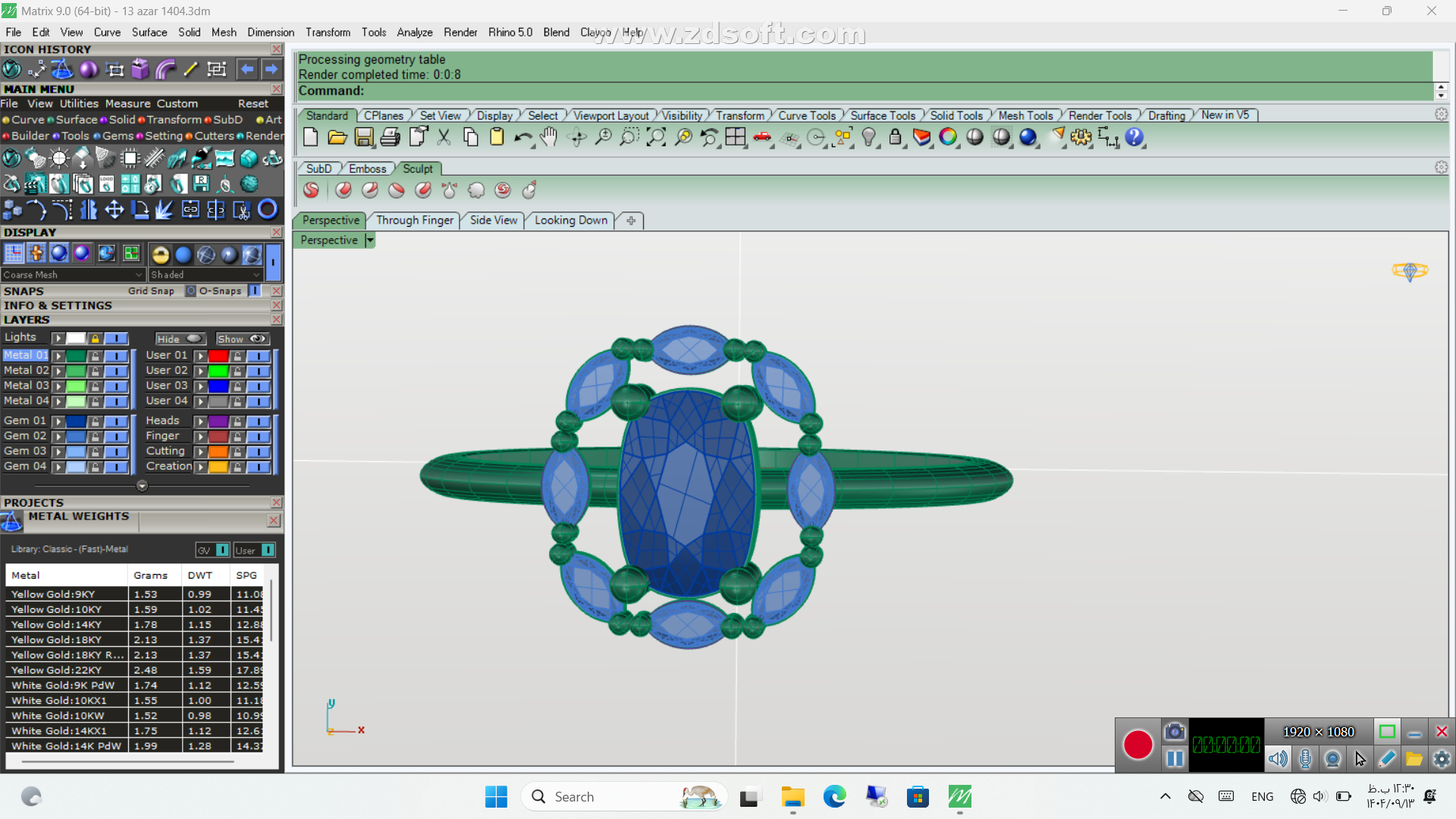 انگشتر سنگ خور رز الماس انگشتر سنگ خور رز الماس