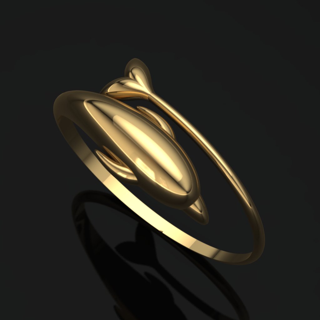 انگشتر مینیمال با طرح دلفین انگشتر مینیمال با طرح دلفین