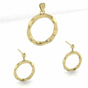 ست آویز و گوشواره دایره پیچشی