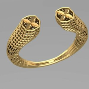 انگشتر فیوژن کاف گل دار