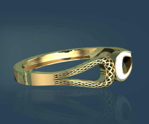 دستبند بنگل فیوژن مینا کاری لولادار دستبند بنگل فیوژن مینا کاری لولادار