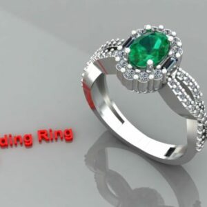 انگشتر جواهر شکوفه زمرد